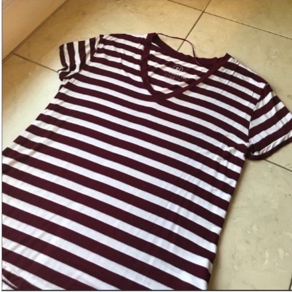 Cotton On Striped V-Neck T-Shirt